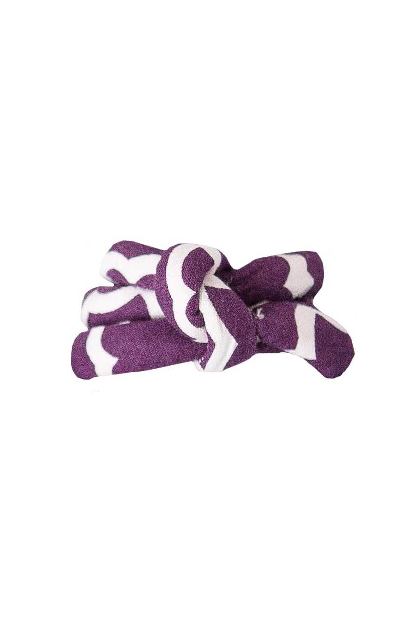 Hen House Linens latticework aubergine purple printed cloth napkin rings