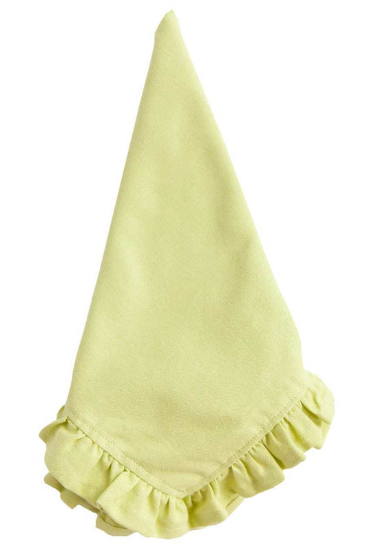 Hen House Linens linden green solid ruffle cloth dinner napkins