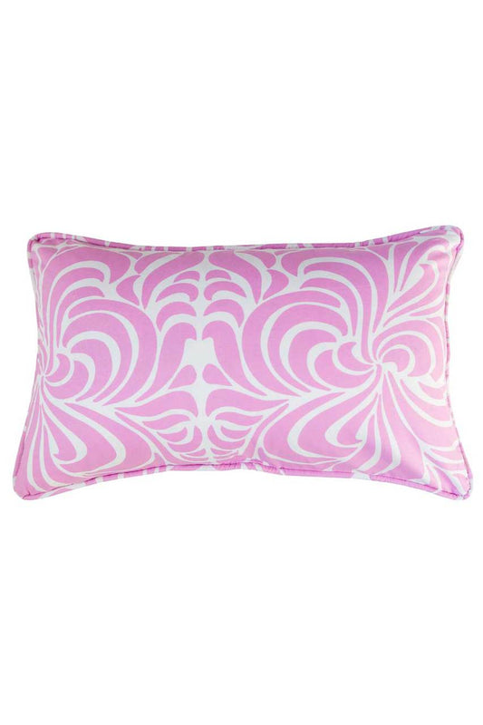 Hen House Linens nouveau orchid pink printed cloth 12" x 20" piped pillow covers
