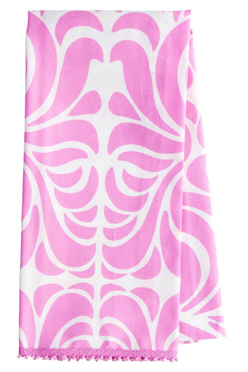 Hen House Linens nouveau orchid pink printed cloth guest towels
