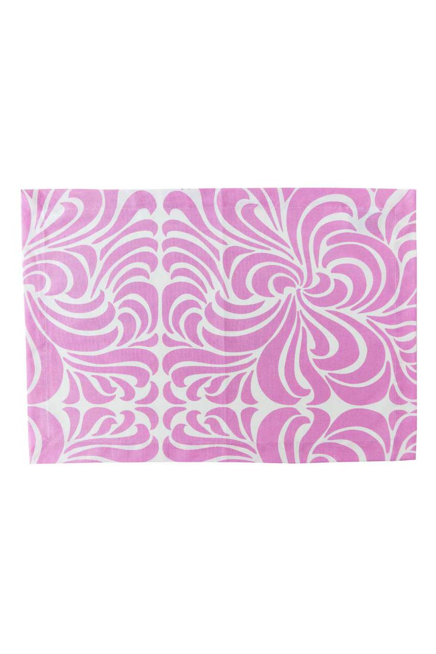 Hen House Linens nouveau orchid pink printed cloth placemats