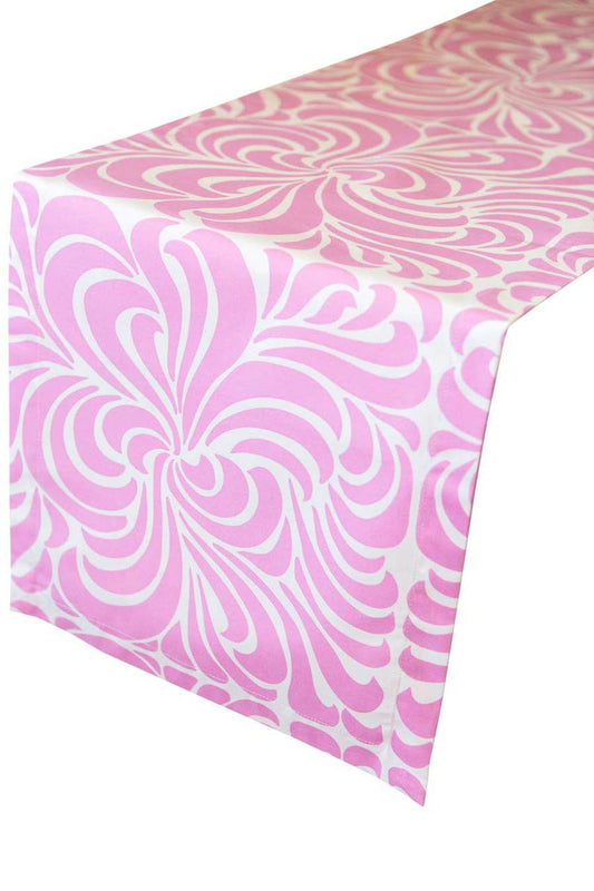 Hen House Linens nouveau orchid pink printed cloth table runners