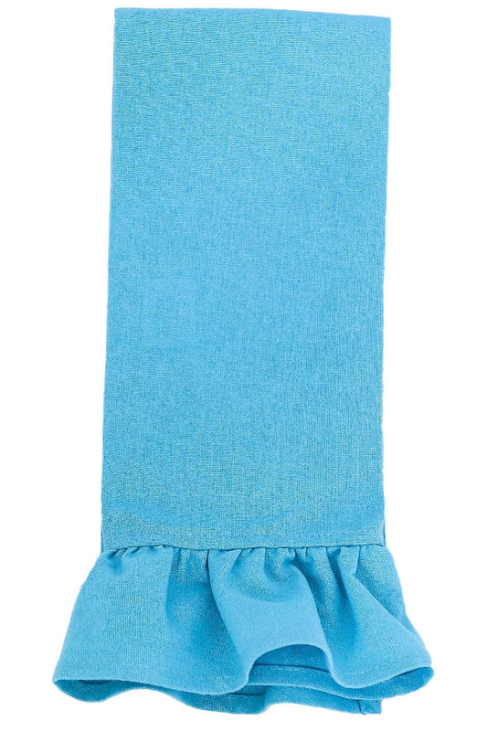 Hen House Linens ocean blue solid ruffle cloth guest towels