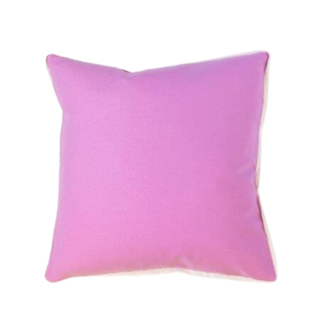 Hen House Linens orchid pink lavender solid with white trim cloth 16" x 16" pillow covers