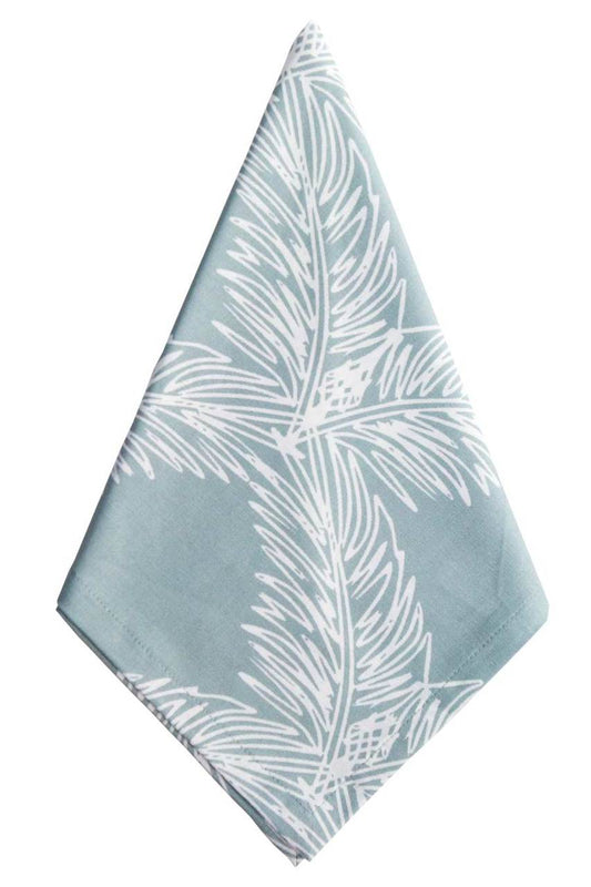 Hen House Linens palm mineral gray printed cloth dinner napkins