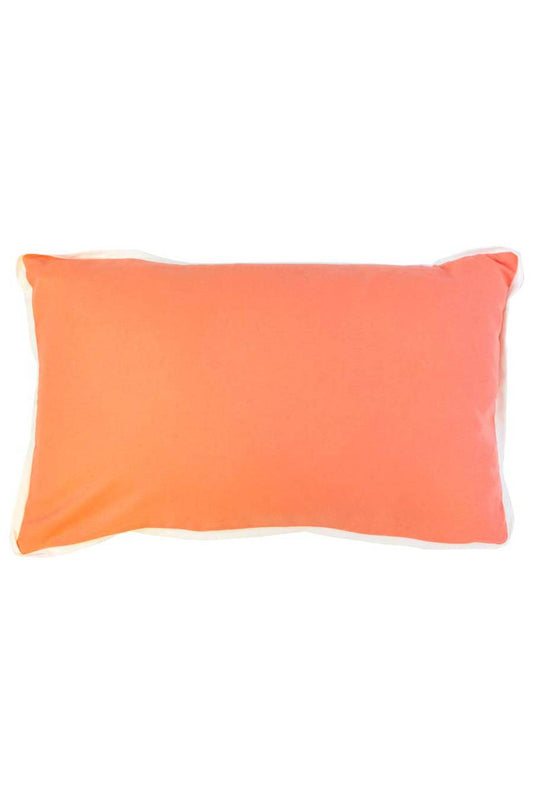 Hen House Linens persimmon peach solid with white trim cloth 12" x 20" pillow covers