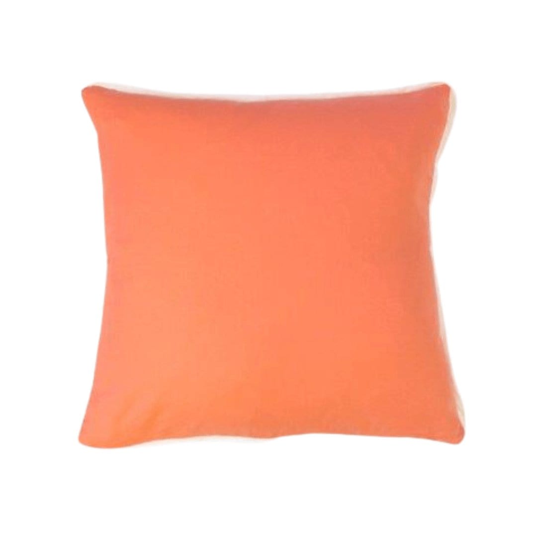 Hen House Linens persimmon peach solid with white trim cloth 16" x 16" pillow covers