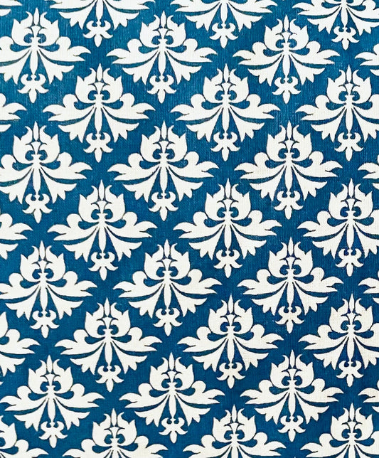 Hen House Linens petit fleur-de-lis china blue printed cloth 12" x 20" pillow covers