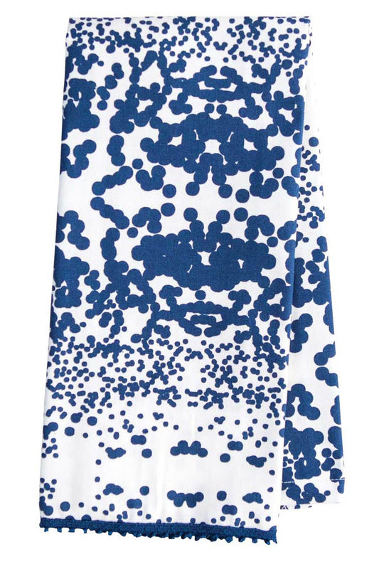 Hen House Linens stardust indigo blue printed cloth guest towels