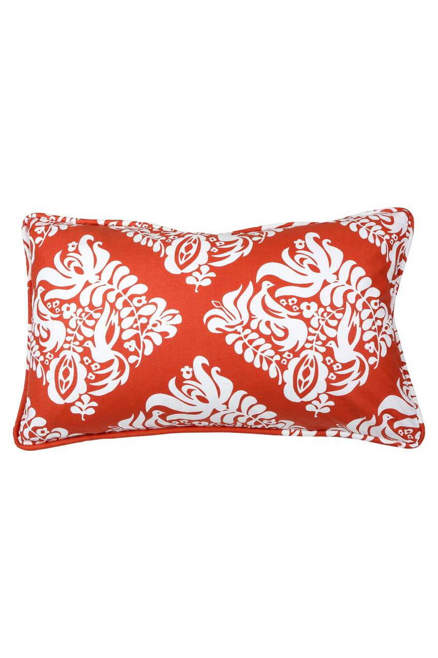 Hen House Linens turtledove ginger orange printed cloth 12" x 20" piped pillow covers