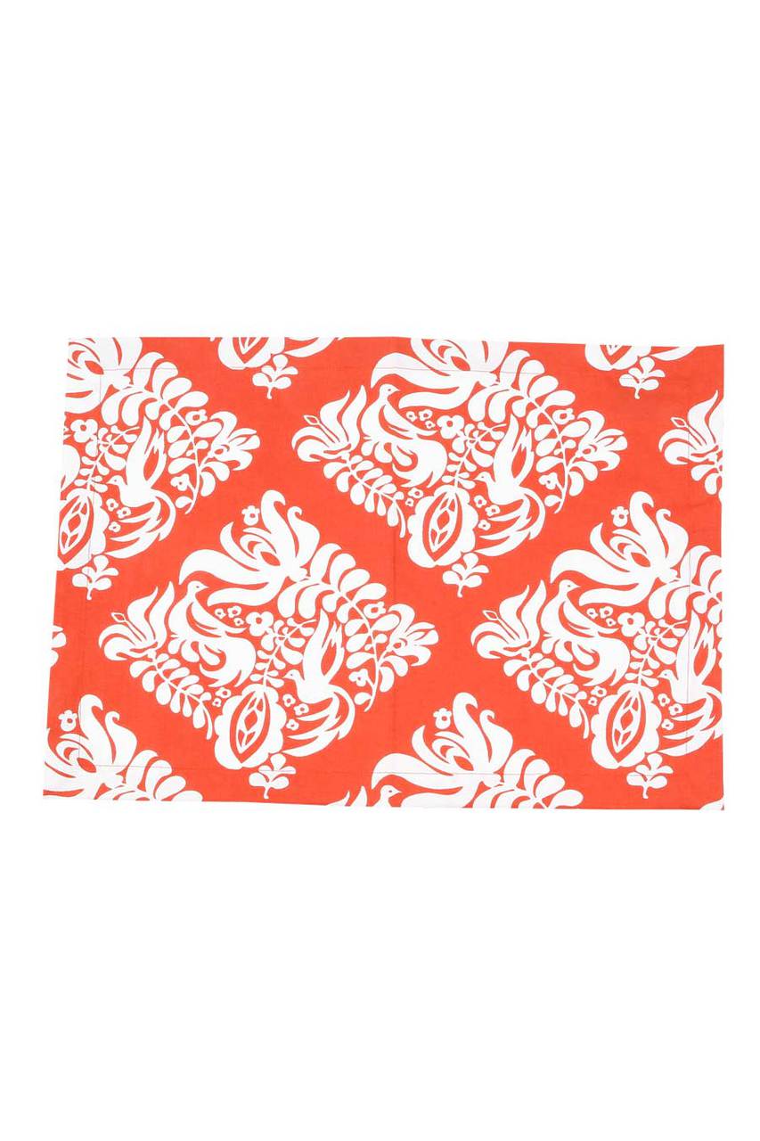 Hen House Linens turtledove ginger orange printed cloth placemats